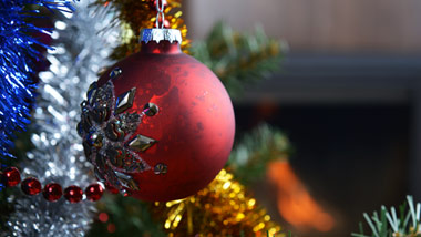 red snowflake ornament